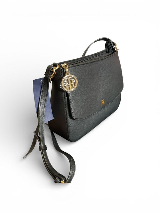 Bolso Tommy Hilfiger Original Negro con Cadena Dorada – Crossbody & Shoulder Bag