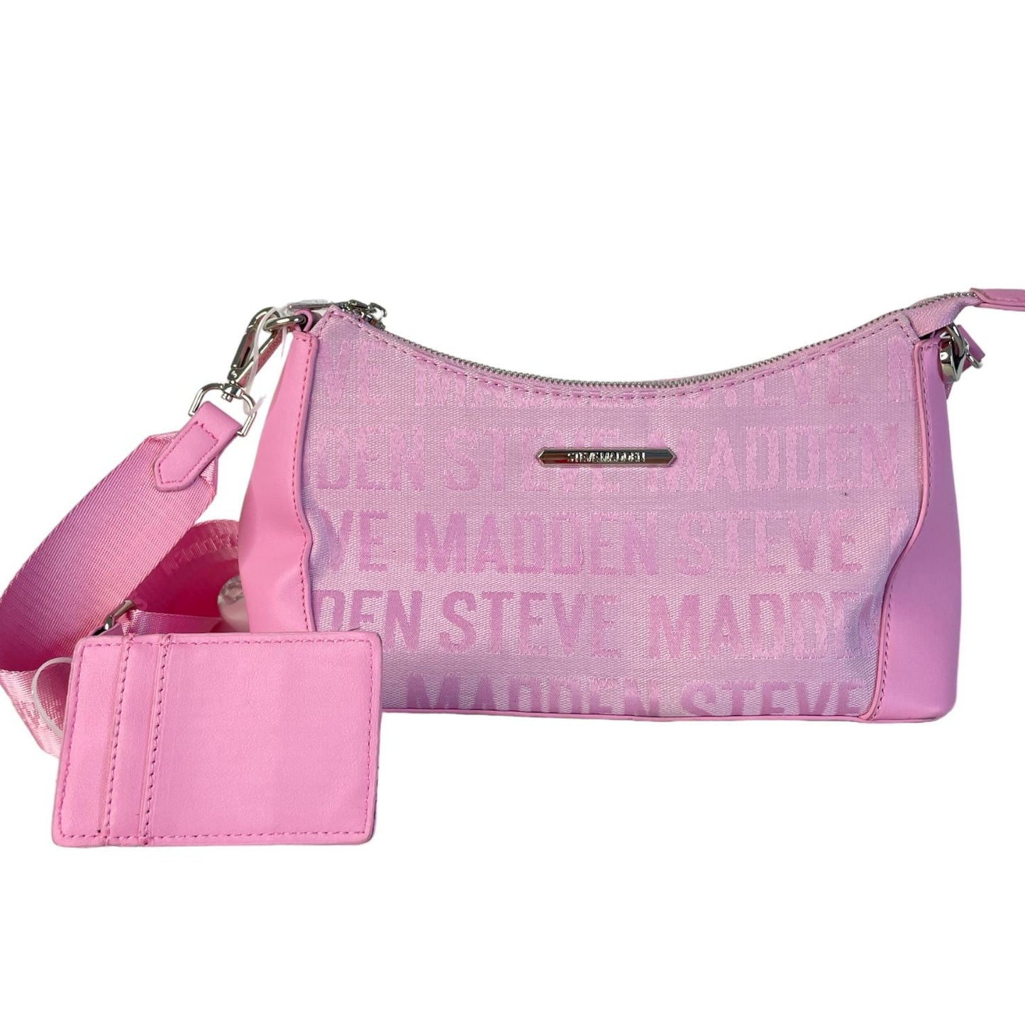 Bolsa Steve Madden “Black & Blush Cardholder” – Elegancia urbana con toque funcional