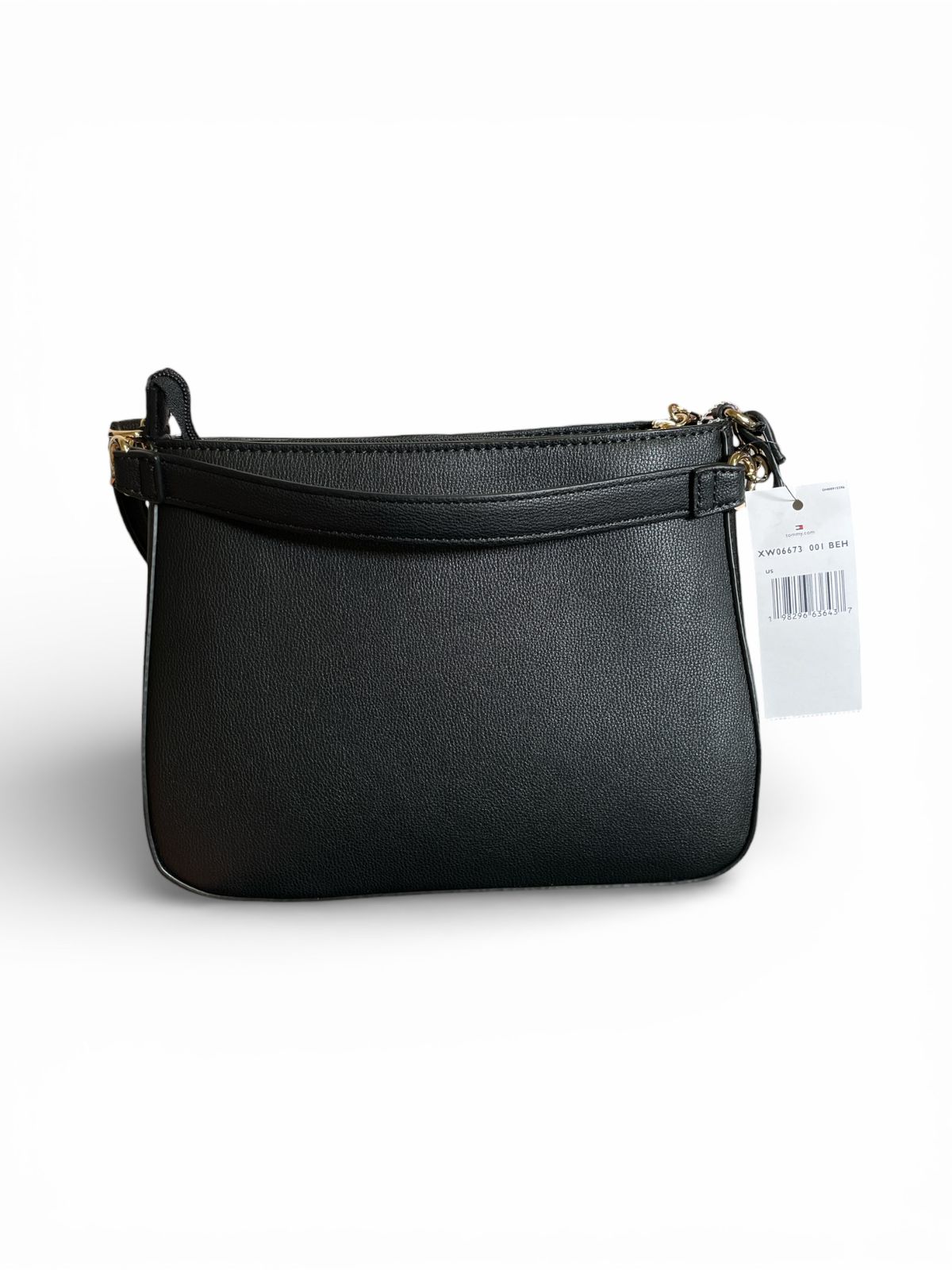 Bolso Tommy Hilfiger Original Negro con Cadena Dorada – Crossbody & Shoulder Bag