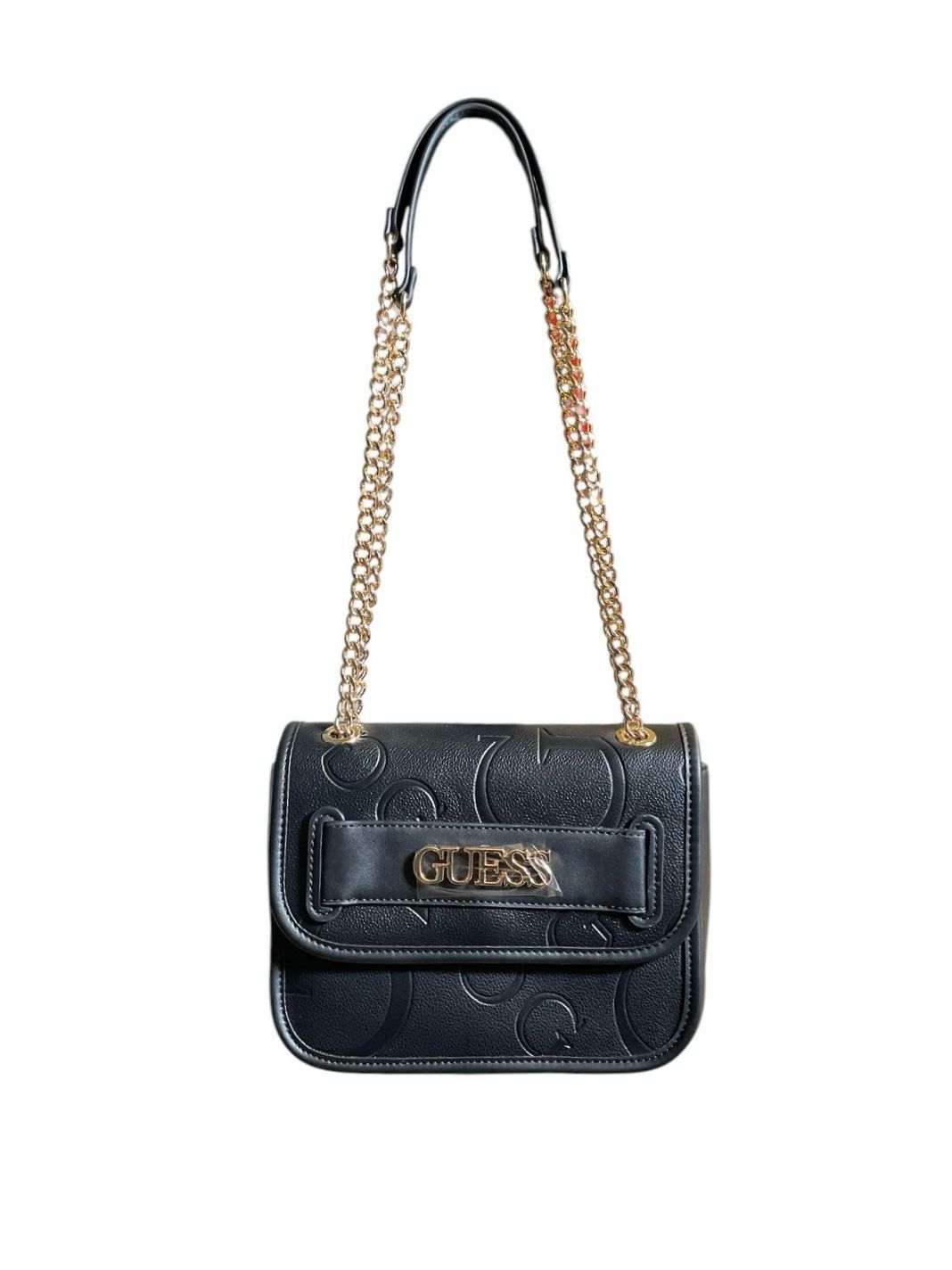 Bolsa GUESS Negra con Cadena Dorada – Elegancia que Resalta